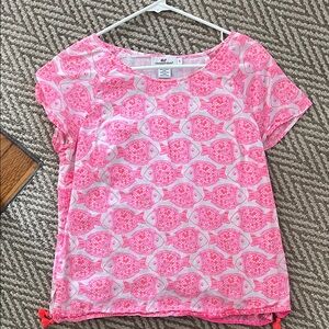 Vineyard Vines Bright Pink Whale Logo Top